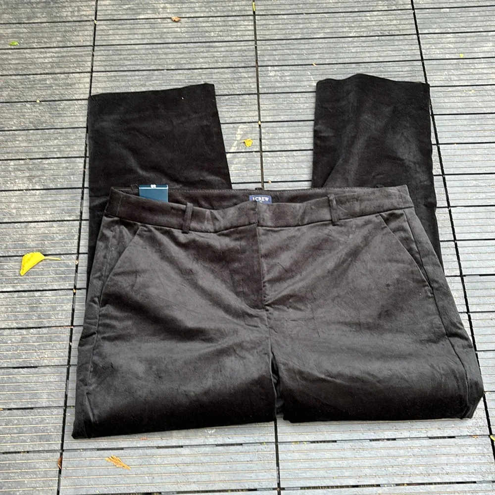 NWT JCrew velvet look pants black size 16